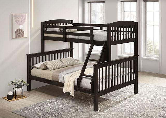 Brookings Twin/Full Bunk Bed White, Brown & Black - Jay's Mattress Plus (NY)
