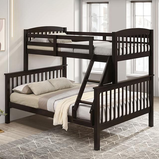 Brookings Twin/Full Bunk Bed White, Brown & Black - Jay's Mattress Plus (NY)