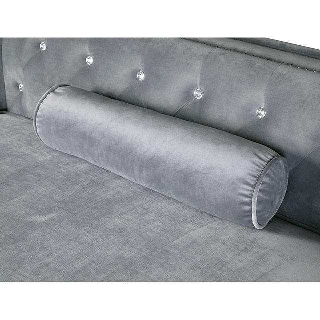 Amie Glam Gray & Black Sectional w/Storage - Jay's Mattress Plus (NY)