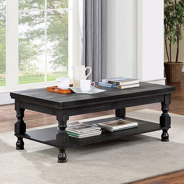 CALANDRA Coffee Table, Antique Black - Jay's Mattress Plus (NY)