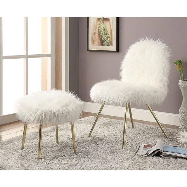 Caoimhe White/Gold Accent Chair - Jay's Mattress Plus (NY)