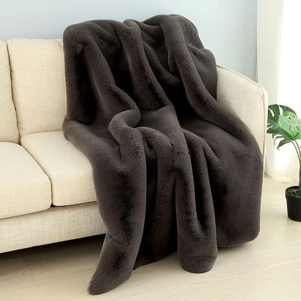 Caparica Charcoal Throw, Silver - Jay's Mattress Plus (NY)