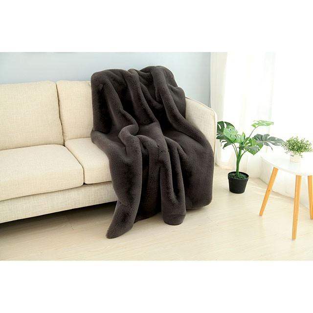 Caparica Charcoal Throw, Silver - Jay's Mattress Plus (NY)
