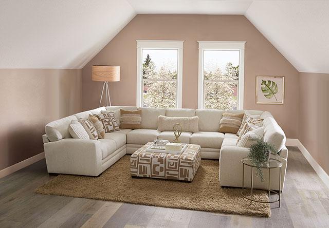 CARLETON Ottoman, Ivory/Tan - Jay's Mattress Plus (NY)