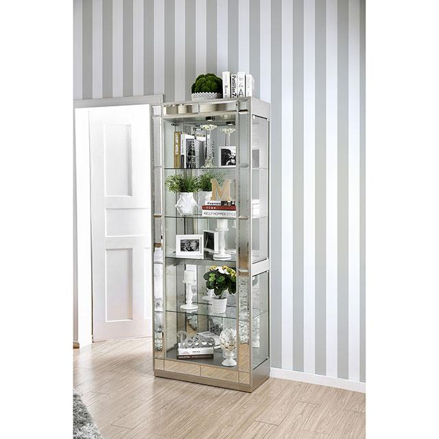 Carrollton Chrome Curio Cabinet - Jay's Mattress Plus (NY)