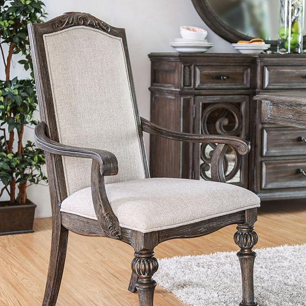 ARCADIA Rustic Natural Tone/ Ivory Arm Chair (2/CTN) - Jay's Mattress Plus (NY)