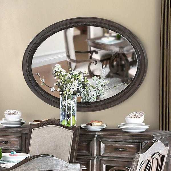 ARCADIA Rustic Natural Tone Mirror, Oval - Jay's Mattress Plus (NY)