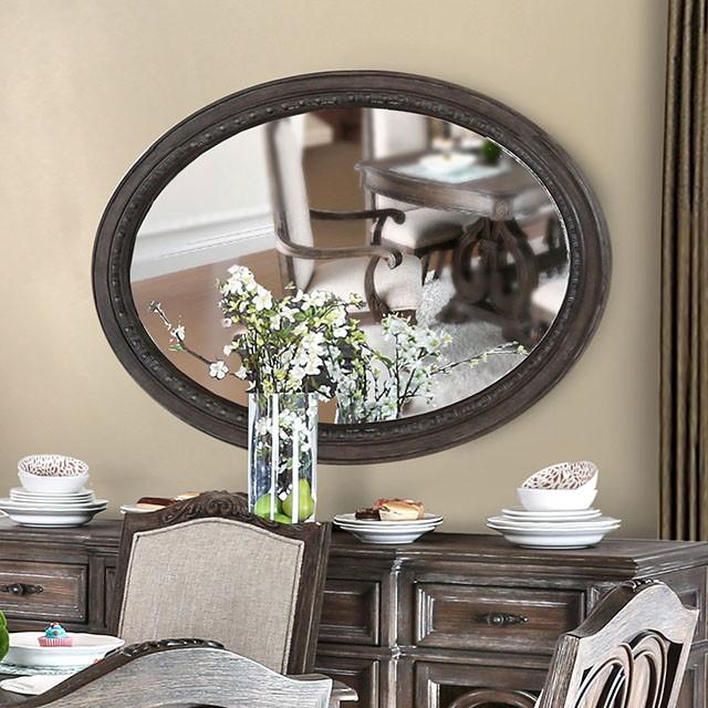 ARCADIA Rustic Natural Tone Mirror, Oval - Jay's Mattress Plus (NY)