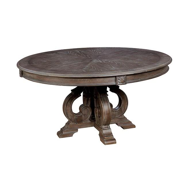 Arcadia Rustic Natural Tone Round Dining Table - Jay's Mattress Plus (NY)