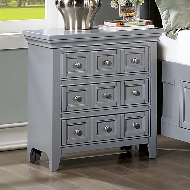 CASTLILE Night Stand w/ USB, Gray - Jay's Mattress Plus (NY)