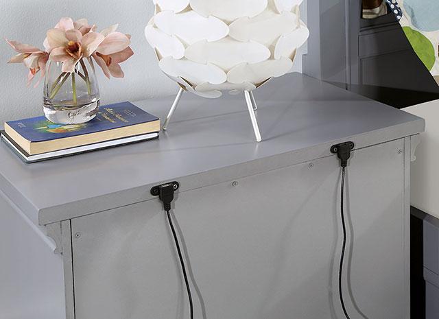 CASTLILE Night Stand w/ USB, Gray - Jay's Mattress Plus (NY)