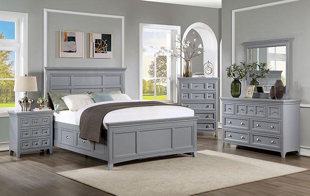 CASTLILE Night Stand w/ USB, Gray - Jay's Mattress Plus (NY)