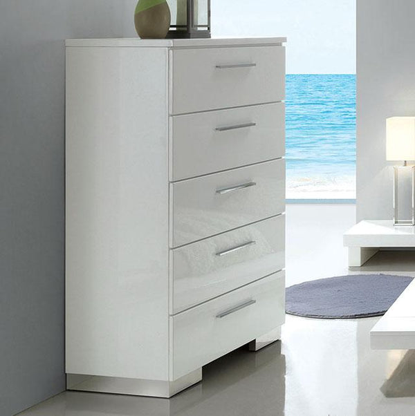 Christie Glossy White Chest - Jay's Mattress Plus (NY)