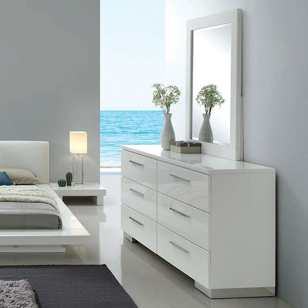 Christie Glossy White Dresser - Jay's Mattress Plus (NY)