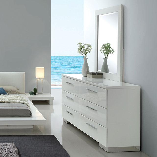Christie Glossy White Dresser - Jay's Mattress Plus (NY)