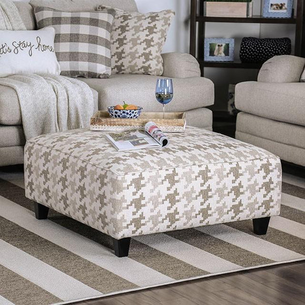 Christine Light Gray/Pattern Ottoman - Jay's Mattress Plus (NY)