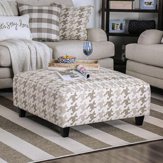 Christine Light Gray/Pattern Ottoman - Jay's Mattress Plus (NY)