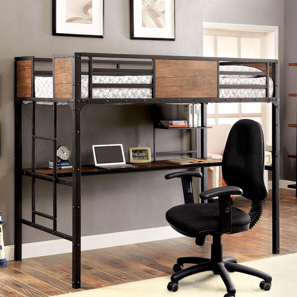CLAPTON Black Twin Bed w/ Workstation - Jay's Mattress Plus (NY)