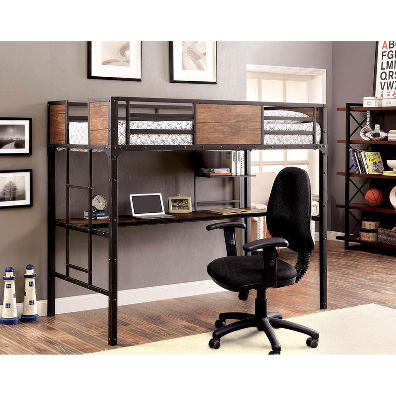 CLAPTON Black Twin Bed w/ Workstation - Jay's Mattress Plus (NY)