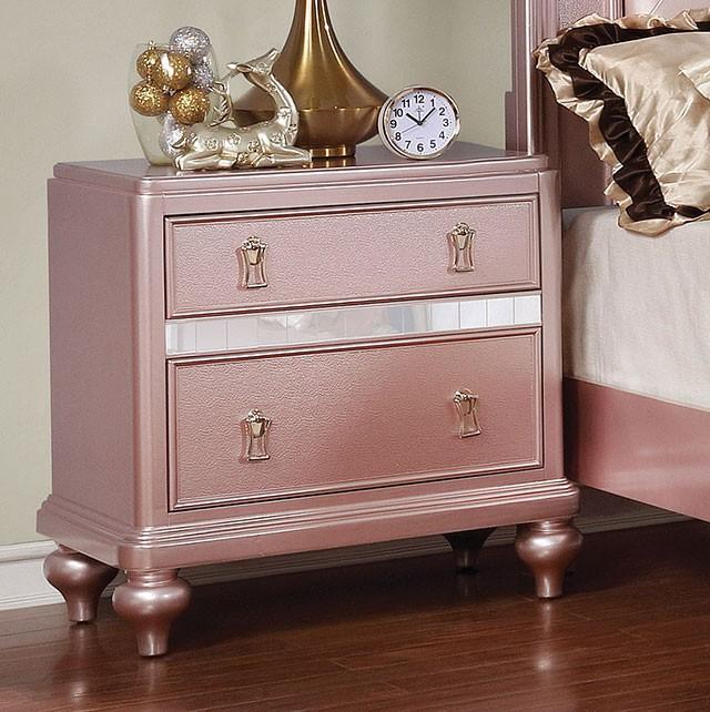 Ariston Rose Gold Night Stand - Jay's Mattress Plus (NY)