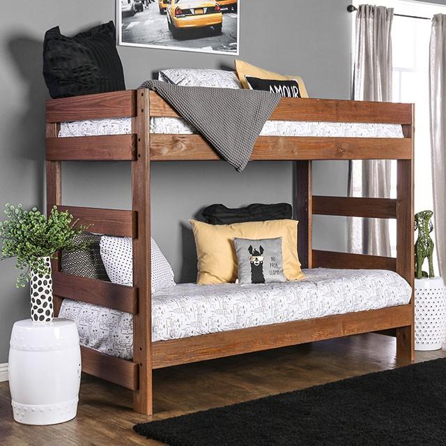Arlette Twin/Twin Bunk Bed Brown, Black, Gray, & White - Jay's Mattress Plus (NY)