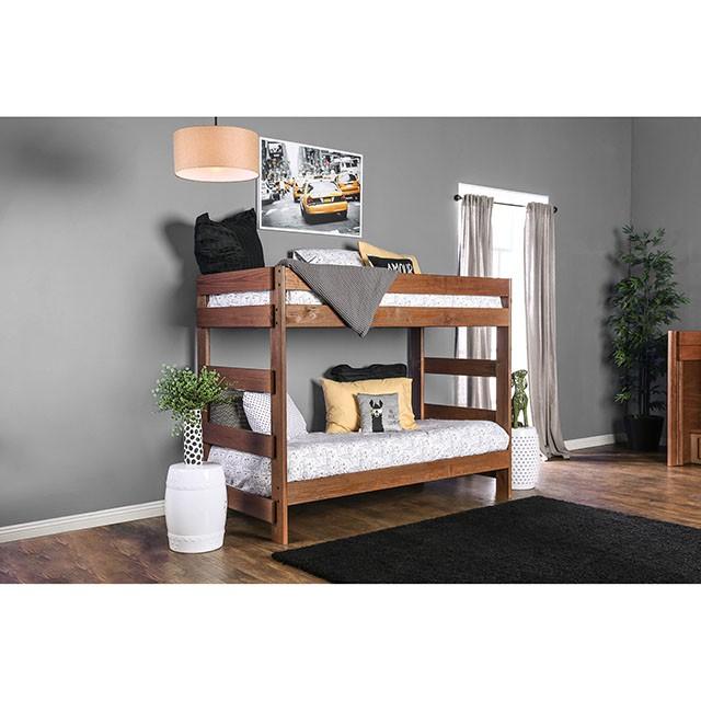 Arlette Twin/Twin Bunk Bed Brown, Black, Gray, & White - Jay's Mattress Plus (NY)