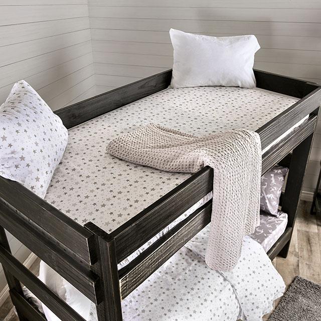 Arlette Twin/Twin Bunk Bed Brown, Black, Gray, & White - Jay's Mattress Plus (NY)