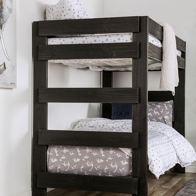 Arlette Twin/Twin Bunk Bed Brown, Black, Gray, & White - Jay's Mattress Plus (NY)
