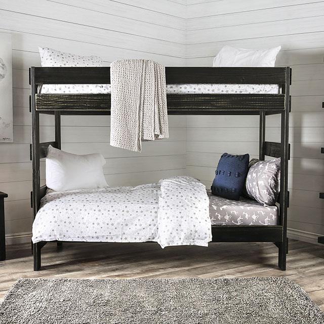Arlette Twin/Twin Bunk Bed Brown, Black, Gray, & White - Jay's Mattress Plus (NY)