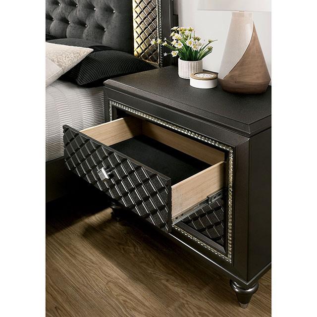 Demetria Metallic Gray Night Stand - Jay's Mattress Plus (NY)