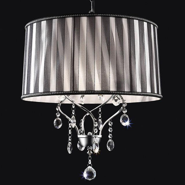 Arya Black/Chrome Ceiling Lamp, Hanging Crystal - Jay's Mattress Plus (NY)