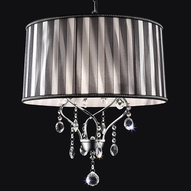 Arya Black/Chrome Ceiling Lamp, Hanging Crystal - Jay's Mattress Plus (NY)