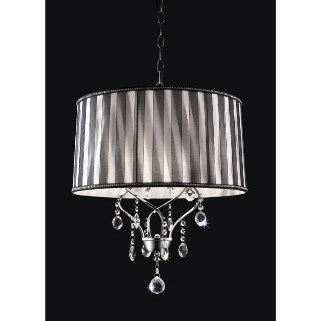 Arya Black/Chrome Ceiling Lamp, Hanging Crystal - Jay's Mattress Plus (NY)