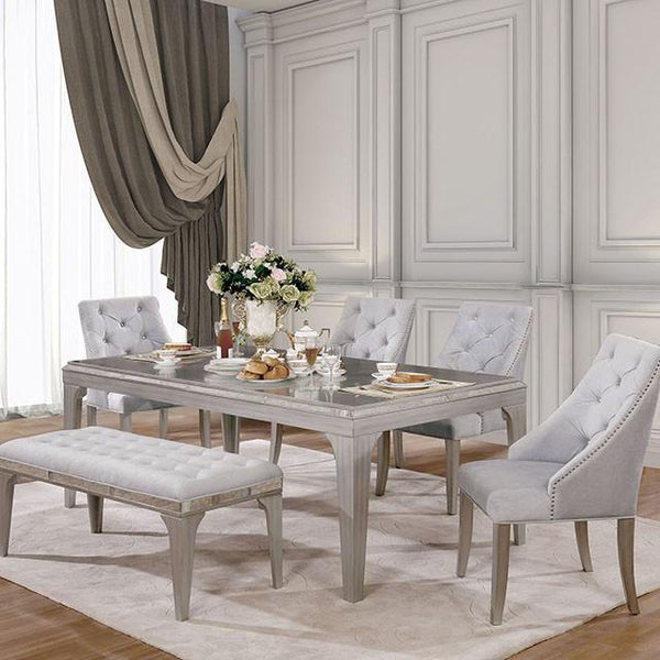 DIOCLES Silver/Gray Dining Table - Jay's Mattress Plus (NY)