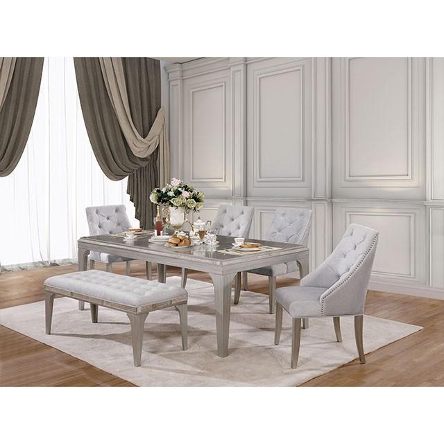 DIOCLES Silver/Gray Dining Table - Jay's Mattress Plus (NY)
