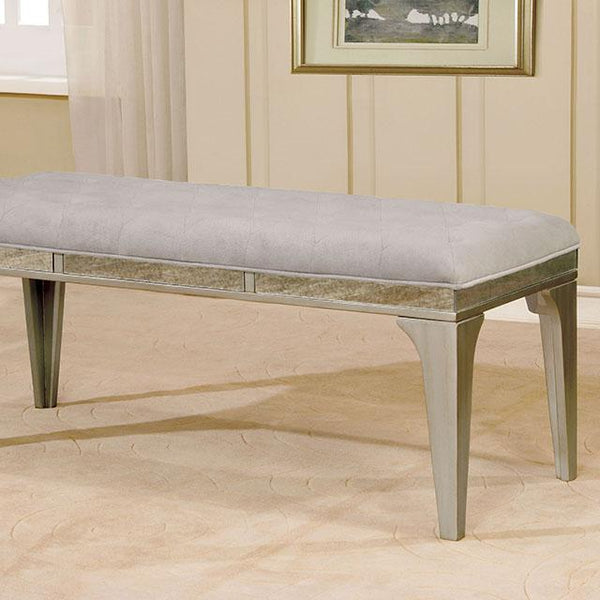 DIOCLES Silver/Light Gray Bench - Jay's Mattress Plus (NY)