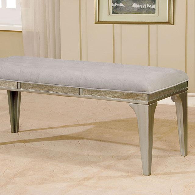 DIOCLES Silver/Light Gray Bench - Jay's Mattress Plus (NY)