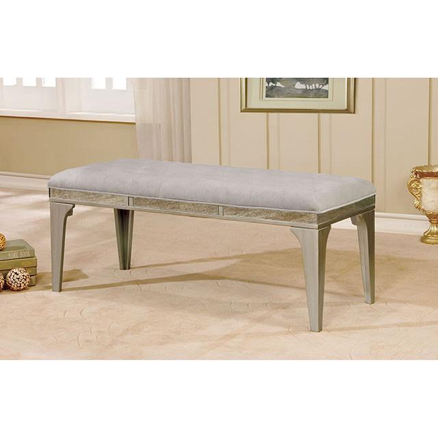 DIOCLES Silver/Light Gray Bench - Jay's Mattress Plus (NY)