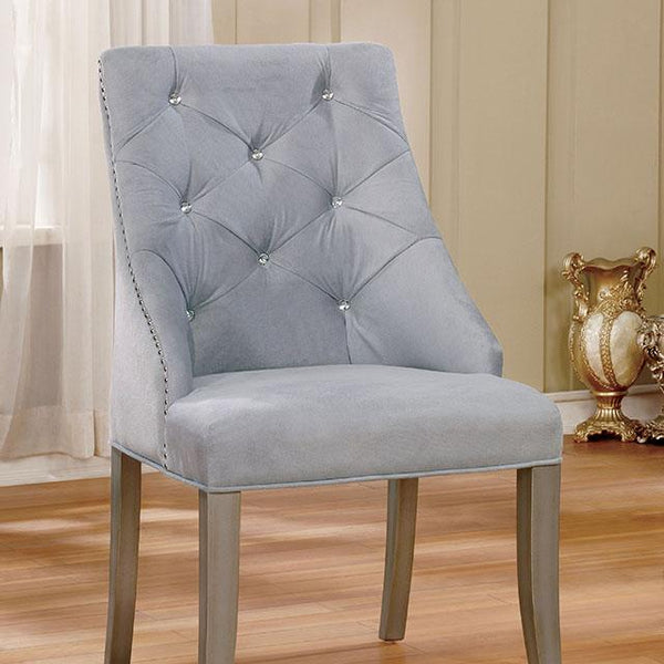 DIOCLES Silver/Light Gray Side Chair (2/CTN) - Jay's Mattress Plus (NY)