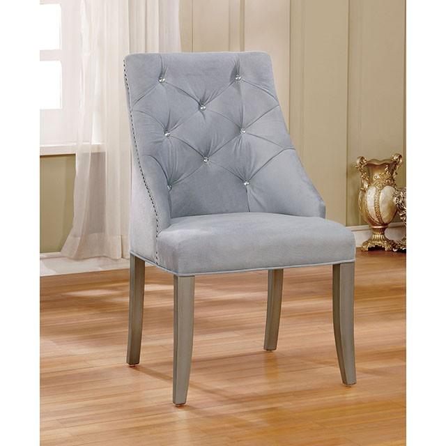 DIOCLES Silver/Light Gray Side Chair (2/CTN) - Jay's Mattress Plus (NY)