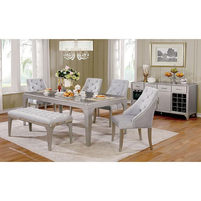 DIOCLES Silver/Light Gray Bench - Jay's Mattress Plus (NY)