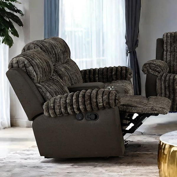 Dionysus Manual Reclining Loveseat Brown - Jay's Mattress Plus (NY)