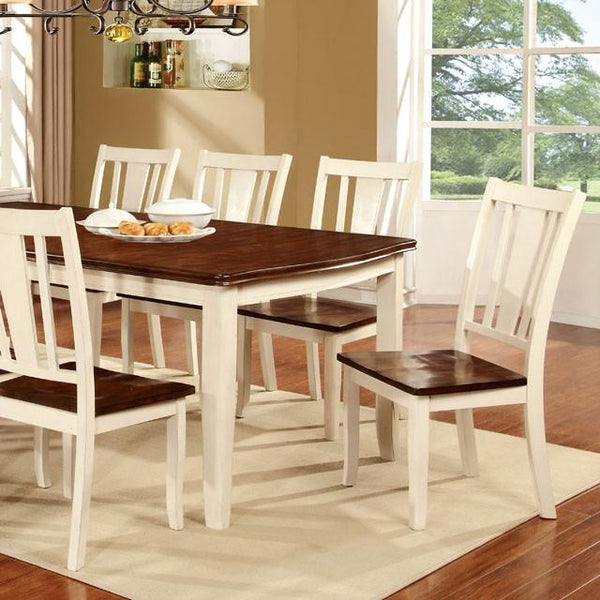 DOVER Vintage White/Cherry Dining Table w/ 18" Leaf - Jay's Mattress Plus (NY)
