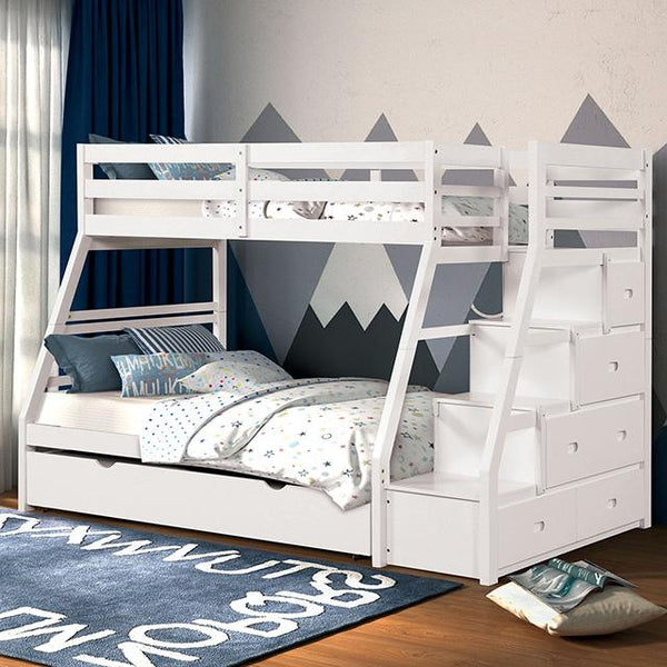 Ellington Twin/Full Bunk Bed White & Espresso - Jay's Mattress Plus (NY)