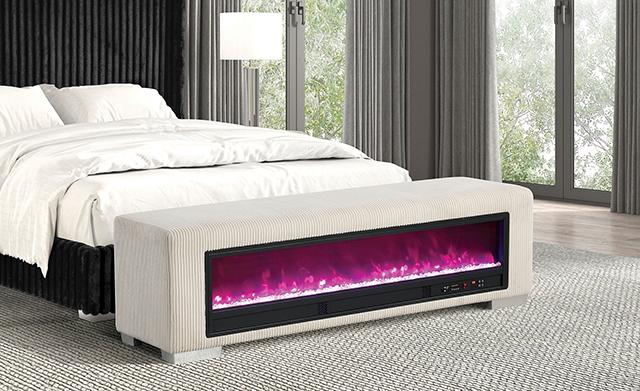 Elnath Bench w/ Visual Crystal Fireplace - Jay's Mattress Plus (NY)