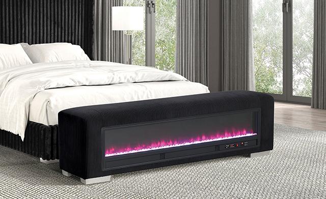Elnath Bench w/ Visual Crystal Fireplace - Jay's Mattress Plus (NY)