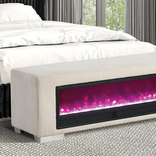 Elnath Bench w/ Visual Crystal Fireplace - Jay's Mattress Plus (NY)