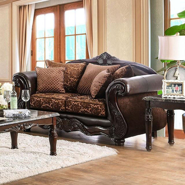 ELPIS Brown/Espresso Love Seat - Jay's Mattress Plus (NY)
