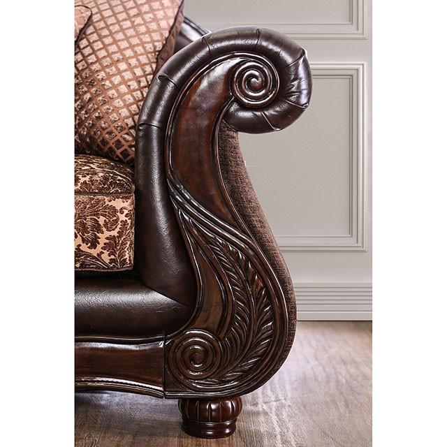 ELPIS Brown/Espresso Love Seat - Jay's Mattress Plus (NY)