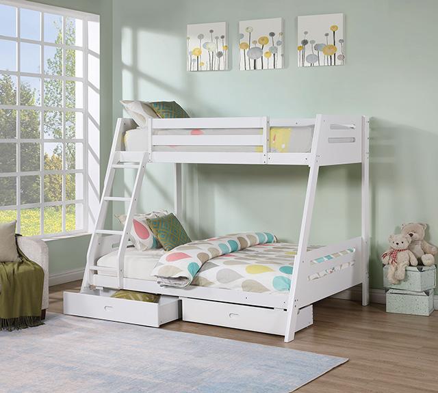 Emilee Twin/Full Bunk Bed White, Grey, Espresso, & Black - Jay's Mattress Plus (NY)